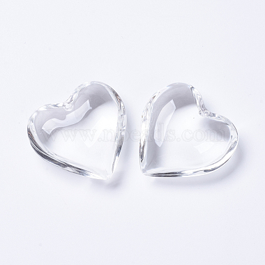 Clear Heart Glass Pendants