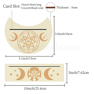 Gorgecraft 2Pcs 2 Style Natural Wood Card Stand for Tarot(DJEW-GF0001-27)-2
