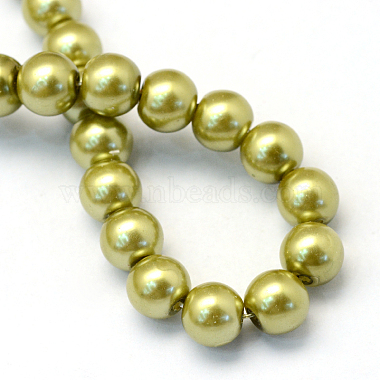 Baking Painted Pearlized Glass Pearl Round Bead Strands(X-HY-Q330-8mm-43)-4