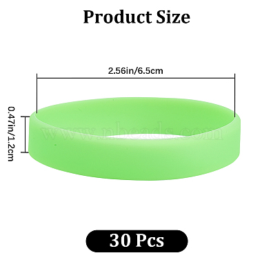 Flat Plain Silicone Cord Bracelet for Men Women(BJEW-WH0016-32J)-2