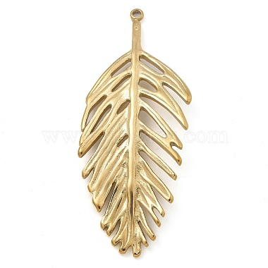 Real 14K Gold Plated Leaf 304 Stainless Steel Big Pendants