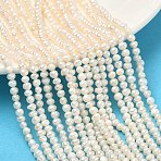 Natural Cultured Freshwater Pearl Beads Strands, Potato, Grade 2A, Antique White, 3~4mm, Hole: 0.5mm, about 100pcs/strand, 13.54''(34.4cm)(PEAR-L034-03)
