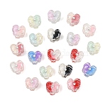 Two Tone Transparent Resin & Rhinestone Beads, Flower, Mixed Color, 14x14x9.5mm, Hole: 1.5mm(RE-CBAC4C7-04)