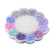 13 Style ABS Plastic Imitation Pearl Beads, Gradient Mermaid Pearl Beads, Round, Mixed Color, 5.5~6x5.5~6mm, Hole: 1.6~2mm, 1320pcs/box(OACR-YW0001-40)