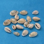 Natural Cowrie Shell Pendants, Shell Shaped Charms, Seashell Color, 10~17x10~11x7~9mm, Hole: 2mm, about 500~550pcs/500g(BSHE-S047)
