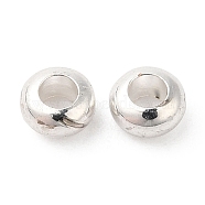 Brass Beads, Cadmium Free & Lead Free, Rondelle, Long-Lasting Plated, Silver, 3x2mm, Hole: 1.5mm(KK-B073-02A-S)