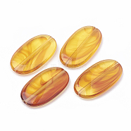 Acrylic Beads, Imitation Amber, Oval, Orange, 29x16x4.5mm, Hole: 1.2mm(X-OACR-N001-12)