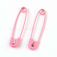 Iron Safety Pins, Pink, 30x7x2mm, Pin: 0.7mm(IFIN-F149-E15)