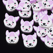 Handmade Polymer Clay Puppy Cabochons, Chihuahua Dog, Colorful, 9~10x9~10x1.5~2mm, about 3200~4000pcs/800g(CLAY-S091-021)