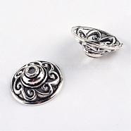 Tibetan Style Alloy Bead Caps, Cadmium Free & Lead Free, Antique Silver, 14.5x6mm, Hole: 2mm, about 1210pcs/1000g(TIBEP-S298-013AS-LF)