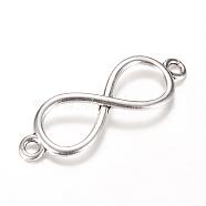 Tibetan Style Alloy Links connectors, Infinity, Cadmium Free & Lead Free, Antique Silver, 31x10x2mm, Hole: 2mm, about 1630pcs/1000g(TIBE-Q064-39AS-RS)