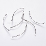 304 Stainless Steel Pendants, Twist, Stainless Steel Color, 40x2x1mm, Hole: 1.6mm(STAS-F230-04P)