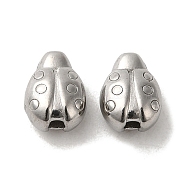 304 Stainless Steel Beads, Ladybug, Stainless Steel Color, 7.5x6x4mm, Hole: 1.2mm(STAS-I203-33P)