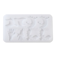 Halloween DIY Candle Making, Resin Casting Molds, For UV Resin, Epoxy Resin Craft Making, White, Mixed Shapes, 113x193x6mm(AJEW-U017-04B)