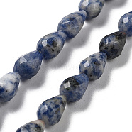 Natural Blue Spot Jasper Beads Strands, Faceted Teardrop, 10x7mm, Hole: 1.2mm, about 20pcs/strand, 7.87''(20cm)(G-P520-B21-01)