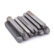Iron Seal Stamps, Stamping Tools, for Leather Craft, Cuboid with Mixed Shapes Pattern, Gunmetal, 61.5~64.5x6~10x6~10mm(AJEW-XCP0001-24)