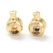 Brass Crimp Beads, Long-Lasting Plated, Rondelle, Golden, 4.5x3.5x3mm, Hole: 1mm(X-KK-F826-03G)