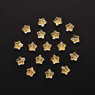 20Pcs Spray Painted Glass Beads, with Glitter Powder, Star, Gold, 8x8.5x4mm, Hole: 1mm(GLAA-YW0001-15)
