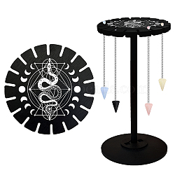 Wooden Wheel, Wooden Display Shelf, Black Holder Stand, Rustic Divination Pendulum Storage Rack, Witch Stuff, Snake, Wheel: 120x8mm, 2pcs, Studdle: 288x12mm, 1pc(DJEW-WH0046-070)