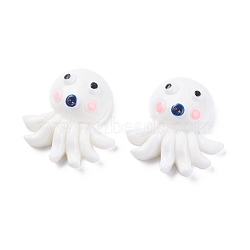 (Defective Closeout Sale: Yellowing), Resin Cabochons, Octopus, White, 27.5x26x9.5mm(CRES-XCP0001-19)