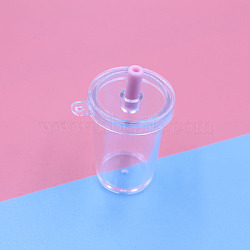 Plastic Big Pendants, Miniature Drink Cup, Clear, 6x4.2cm(KY-WH0025-01)