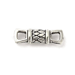 Tibetan Style Alloy Textured Rectangle Connector Charms, Cadmium Free & Lead Free, Antique Silver, 6x18.5x4mm, hole: 3x3mm, about 909pcs/1000g.(FIND-M047-61AS)