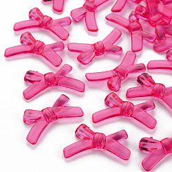 Transparent Acrylic Beads, Bowknot, Camellia, 20x34x5.5mm, Hole: 1.8mm, about 435pcs/500g(TACR-S154-55B-906)
