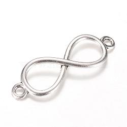 Tibetan Style Alloy Links connectors, Infinity, Cadmium Free & Lead Free, Antique Silver, 31x10x2mm, Hole: 2mm, about 1630pcs/1000g(TIBE-Q064-39AS-RS)