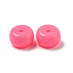 Opaque Acrylic Beads, Rondelle, Hot Pink, 8x5mm, Hole: 1.6mm(OACR-H037-02B)