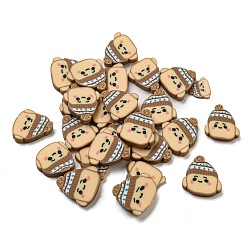 Handmade Polymer Clay Beads, No Hole, Dog, BurlyWood, 10.5x10.5x2mm, about 2272pcs/500g(CLAY-P003-08B)