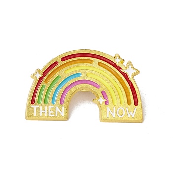 Rainbow Color Pride Colorful Enamel Pin, Gold Plated Alloy Badge for Backpack Clohtes, Rainbow, 23x37x1.5mm