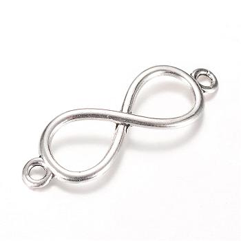 Tibetan Style Alloy Links connectors, Infinity, Cadmium Free & Lead Free, Antique Silver, 31x10x2mm, Hole: 2mm, about 1630pcs/1000g