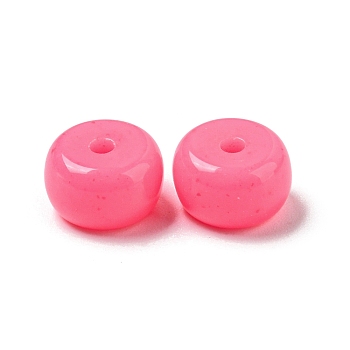 Opaque Acrylic Beads, Rondelle, Hot Pink, 8x5mm, Hole: 1.6mm
