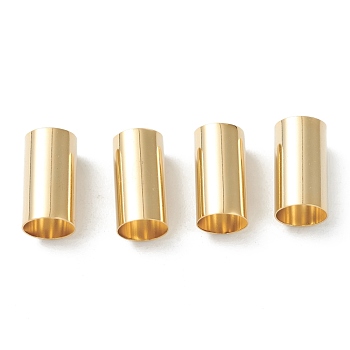 Brass Tube Beads, Long-Lasting Plated, Tube, Real 24K Gold Plated, 11x6mm, Hole: 5.5mm