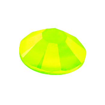 Preciosa&reg MAXIMA Crystal No Hotfix Flatback Stones, Czech Crystal, Lacquer Foiling, Round(438 11 615 Chaton Rose), 00030 486 Crystal Neon Yellow, SS12(3~3.2mm)