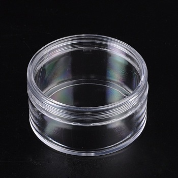 Clear Round Plastic Bead Containers with Lid, 7cm in diameter, 3.6cm high, Capacity: 30ml(1.01 fl. oz)