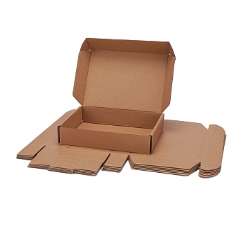 Kraft Paper Folding Box, Corrugated Board Box, Postal Box, Tan, 20x14x4cm