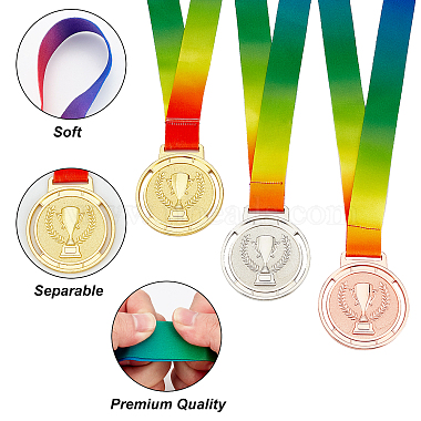 creatcabin 3pcs 3 couleurs médaille en alliage de zinc(AJEW-CN0001-33)-3