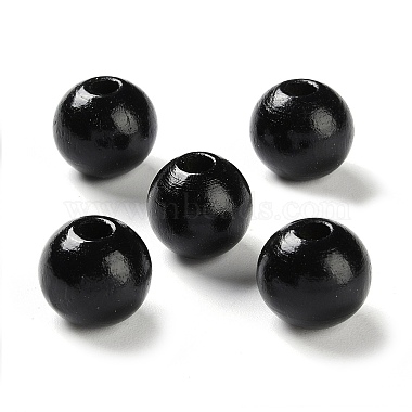 Black Round Wood Beads