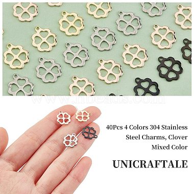 unicraftale 40個 4 カラー 304 ステンレススチールチャーム(STAS-UN0030-85)-3