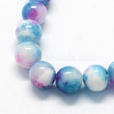 Natural Dyed White Jade Gemstone Bead Strands(X-G-R271-6mm-XP19)-2