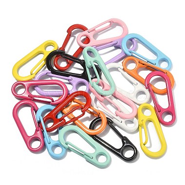 30Pcs 10 Colors Spray Painted Alloy Spring Gate Rings(KEYC-CJ0001-03)-5