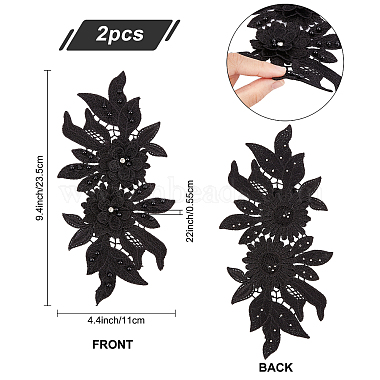 Computerized Embroidery Polyester Floral Lace Collar(DIY-WH0321-87A)-2