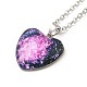 Glass Heart with Cloud Pendant Necklace(NJEW-H165-01F)-2