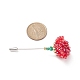 Glass Braided Bead Flower Lapel Pin(JEWB-TA00003)-3
