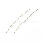 304 Stainless Steel Flat Head Pins, Real 18K Gold Plated, 50x0.5mm, Head: 1.2mm(X-STAS-I314-A10-G)