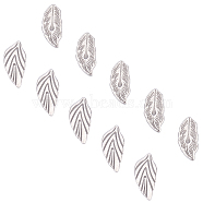Unicraftale 304 Stainless Steel Cabochons, Leaf, Stainless Steel Color, 16.5x8x1.5mm, 20pcs/box(STAS-UN0013-98P)