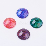 Transparent Spray Painted Glass Cabochons, Half Round/Dome, Mixed Color, 25x6.5~7.5mm(DGLA-R020-25mm-M)