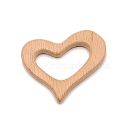 Heart Wood Napkin Rings, Napkin Holder Adornment, Restaurant Daily Accessiroes, BurlyWood, 62x70.5x12mm(AJEW-WH0252-21)