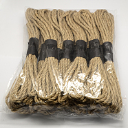 Jute Cord, Jute String, Jute Twine, 2 Ply, for Jewelry Making, Camel, 5mm, about 5.46 yards(5m)/roll, 12bundles/bag(OCOR-Q002-03)
